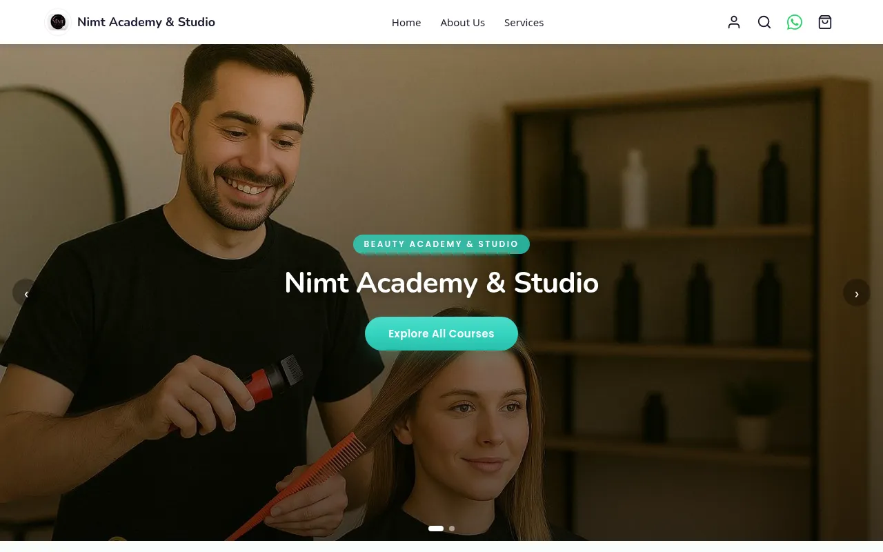 Screenshot of nimtbeautyacademy.co.in