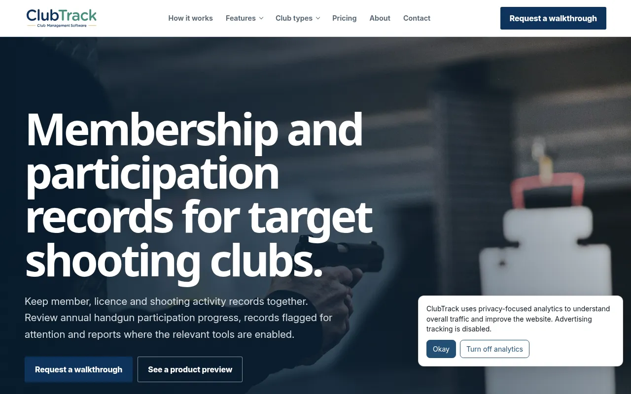 Screenshot of clubtrack.com.au