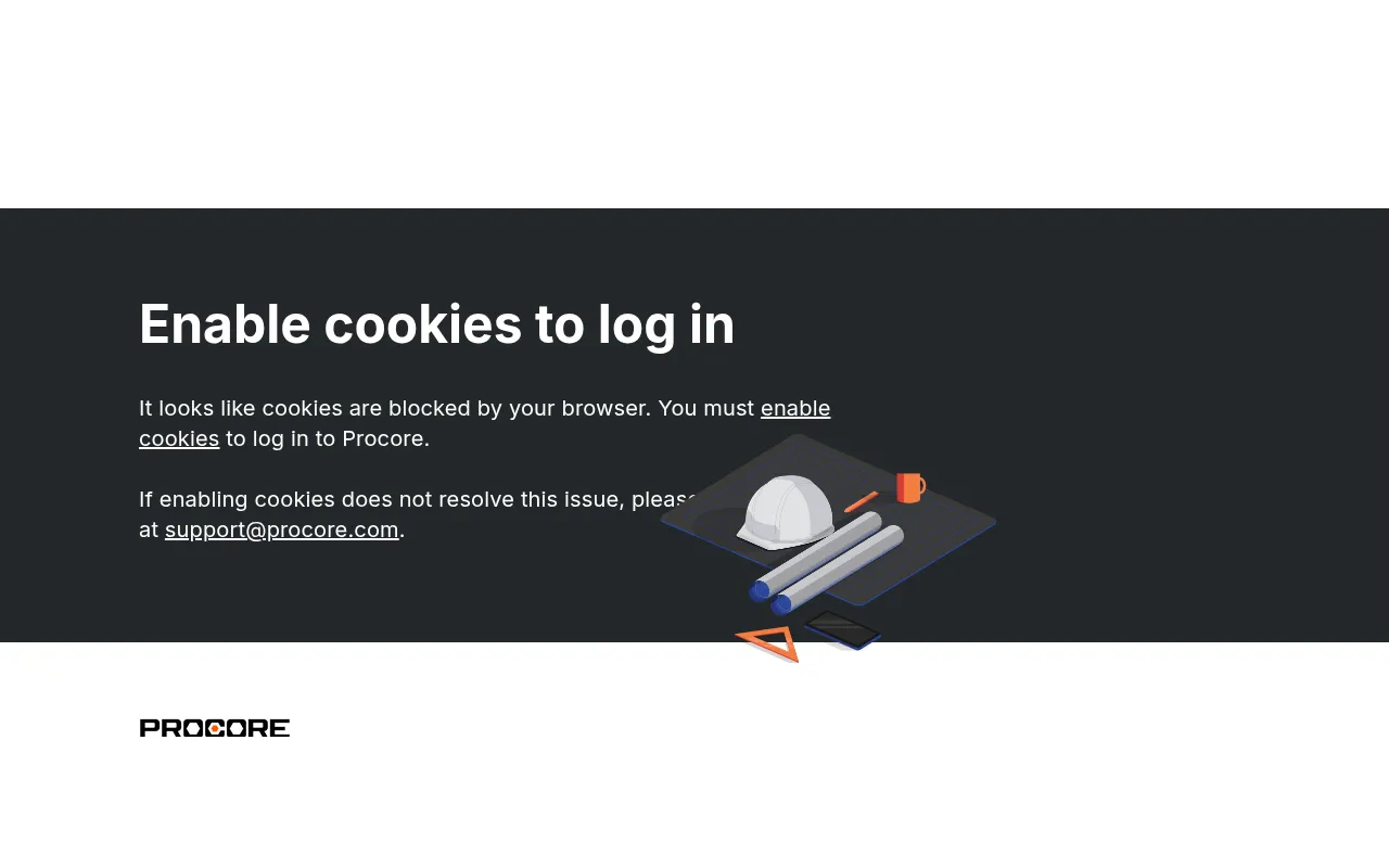 Screenshot of login.procore.com