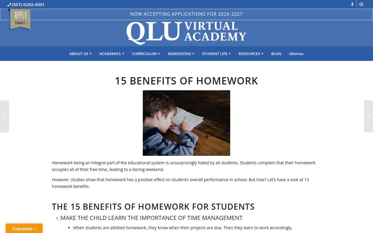 Screenshot of qluacademy.org
