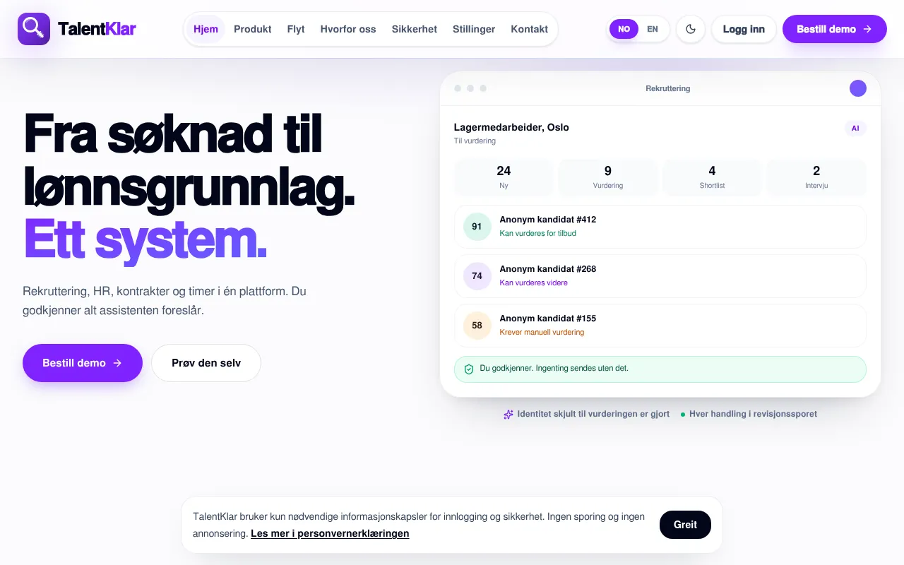 Screenshot of aivory.no