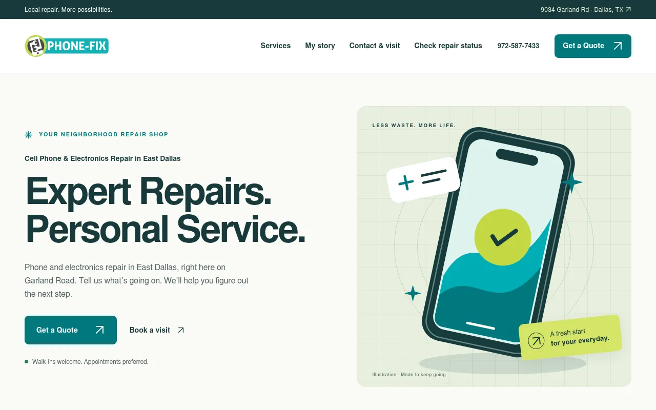 Screenshot of phone-fix.com