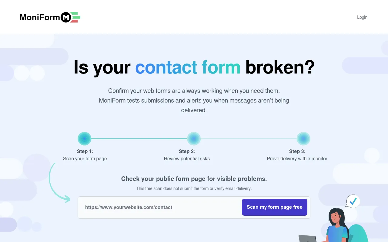 Screenshot of moniform.com