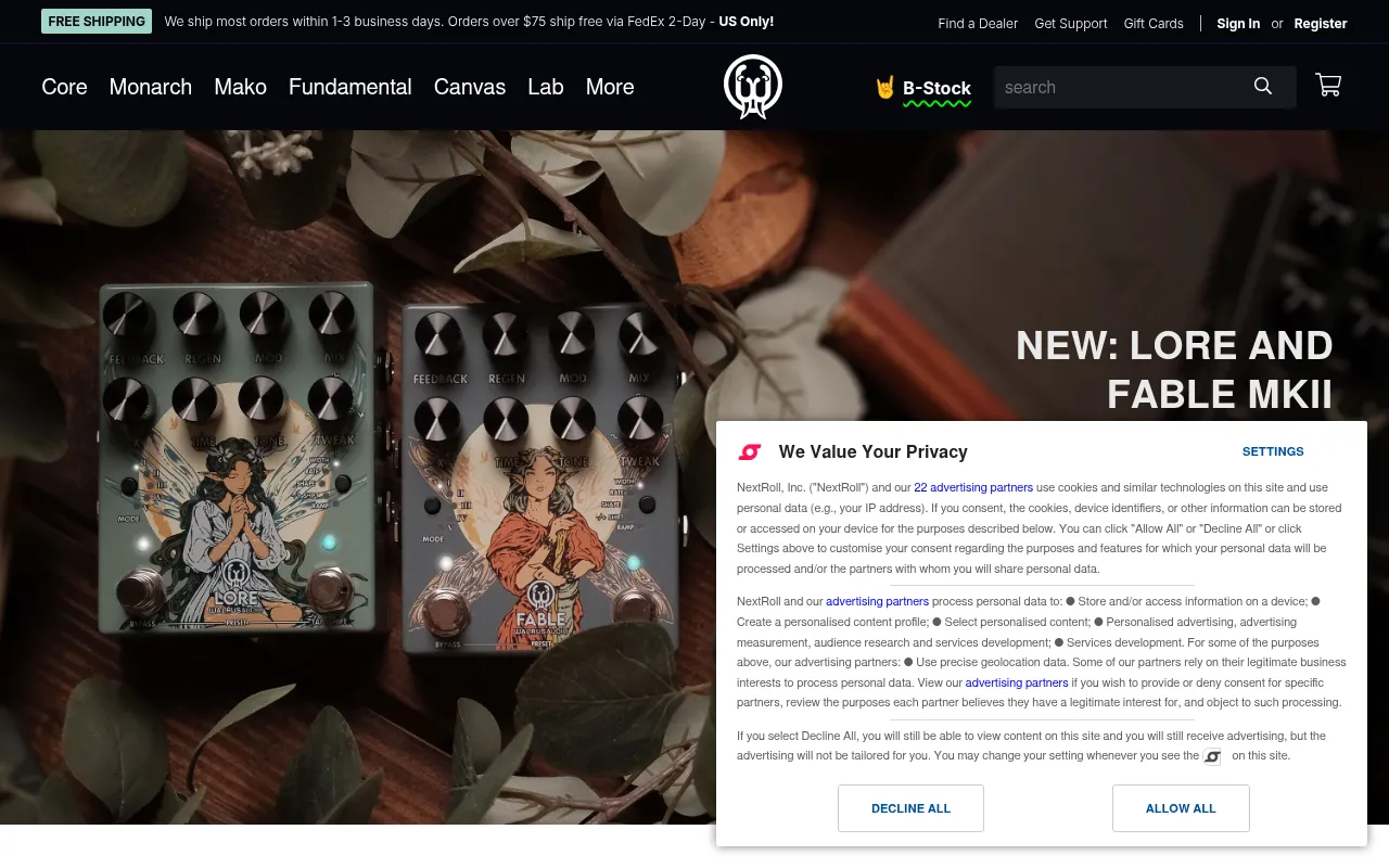 Screenshot of walrusaudio.com
