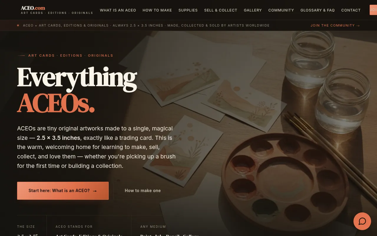 Screenshot of aceo.com