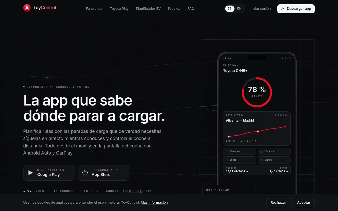 Screenshot of toyotacontrol.com