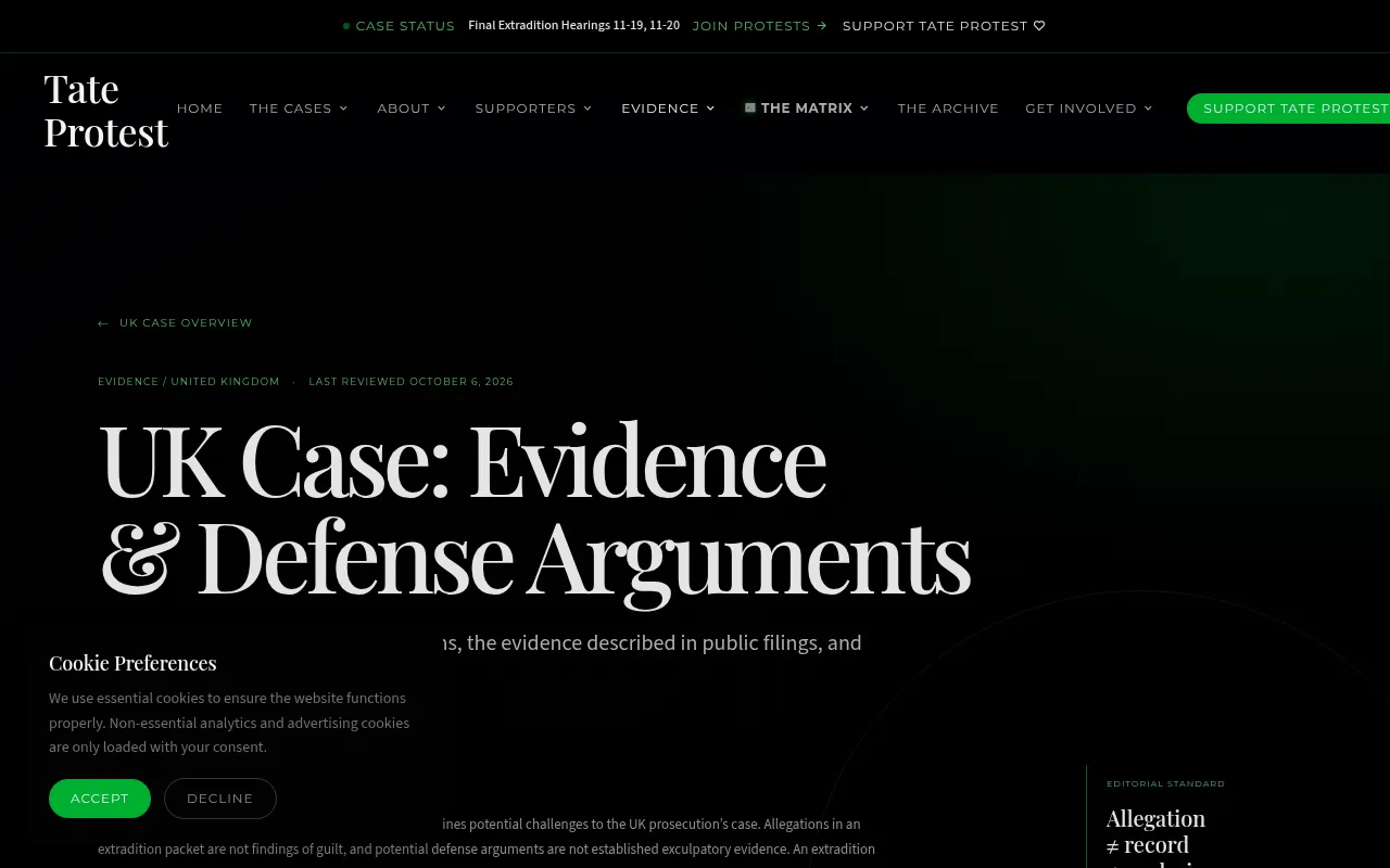 Screenshot of tateprotest.com