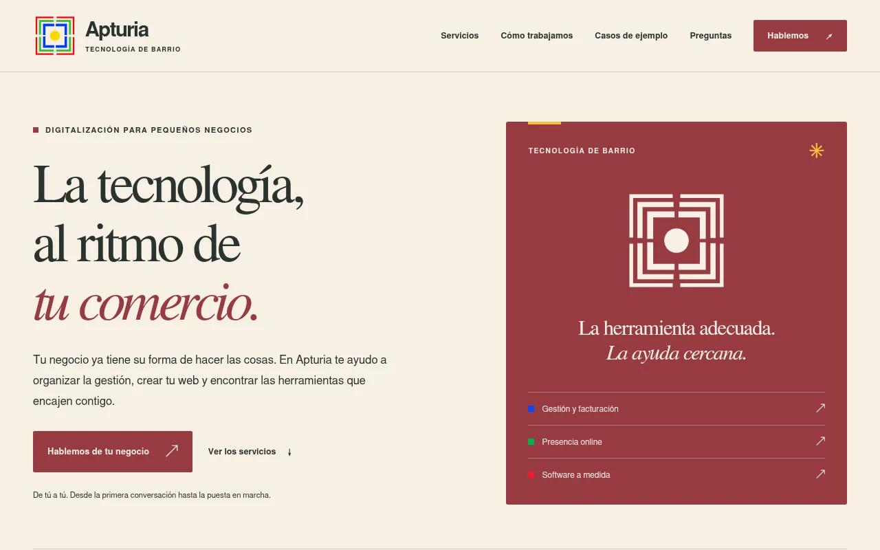 Screenshot of apturia.es