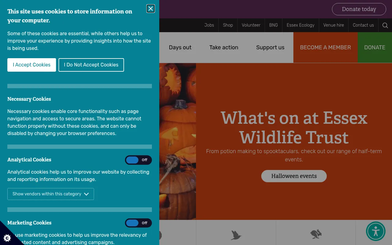 Screenshot of essexwt.org.uk