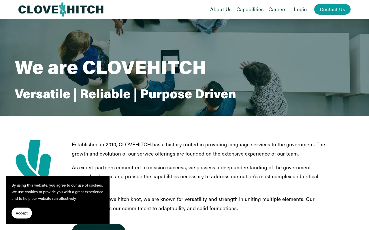 Screenshot of clovehitch.us