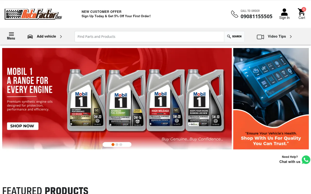 Screenshot of autofactorng.com