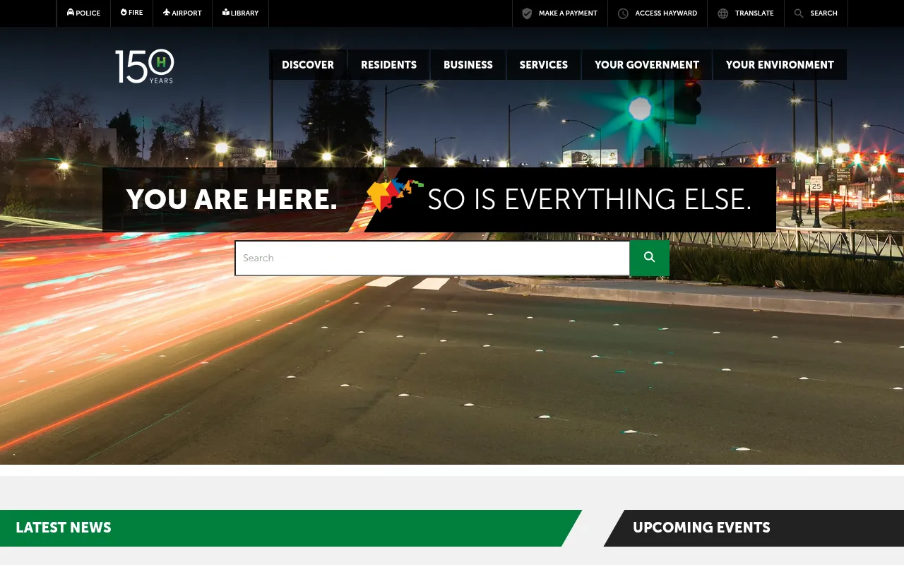 Screenshot of hayward-ca.gov