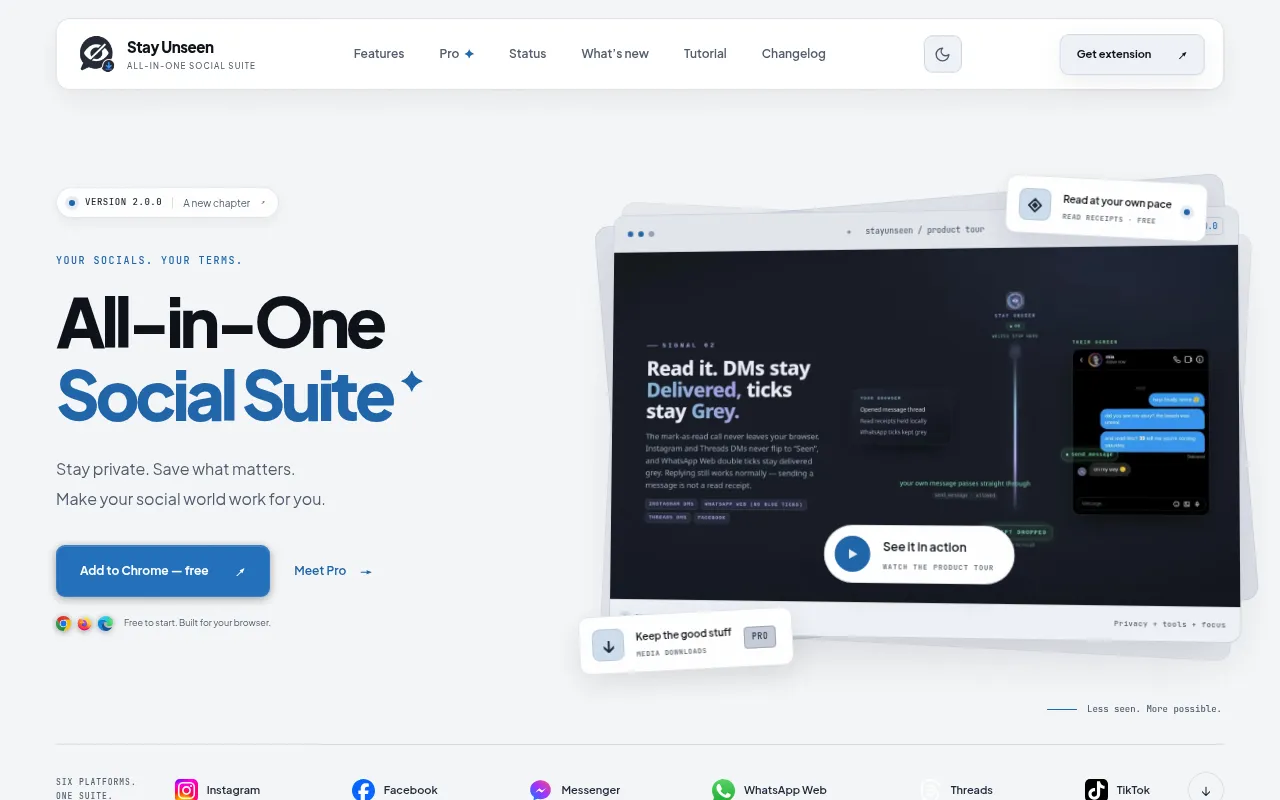 Screenshot of stayunseenapp.com