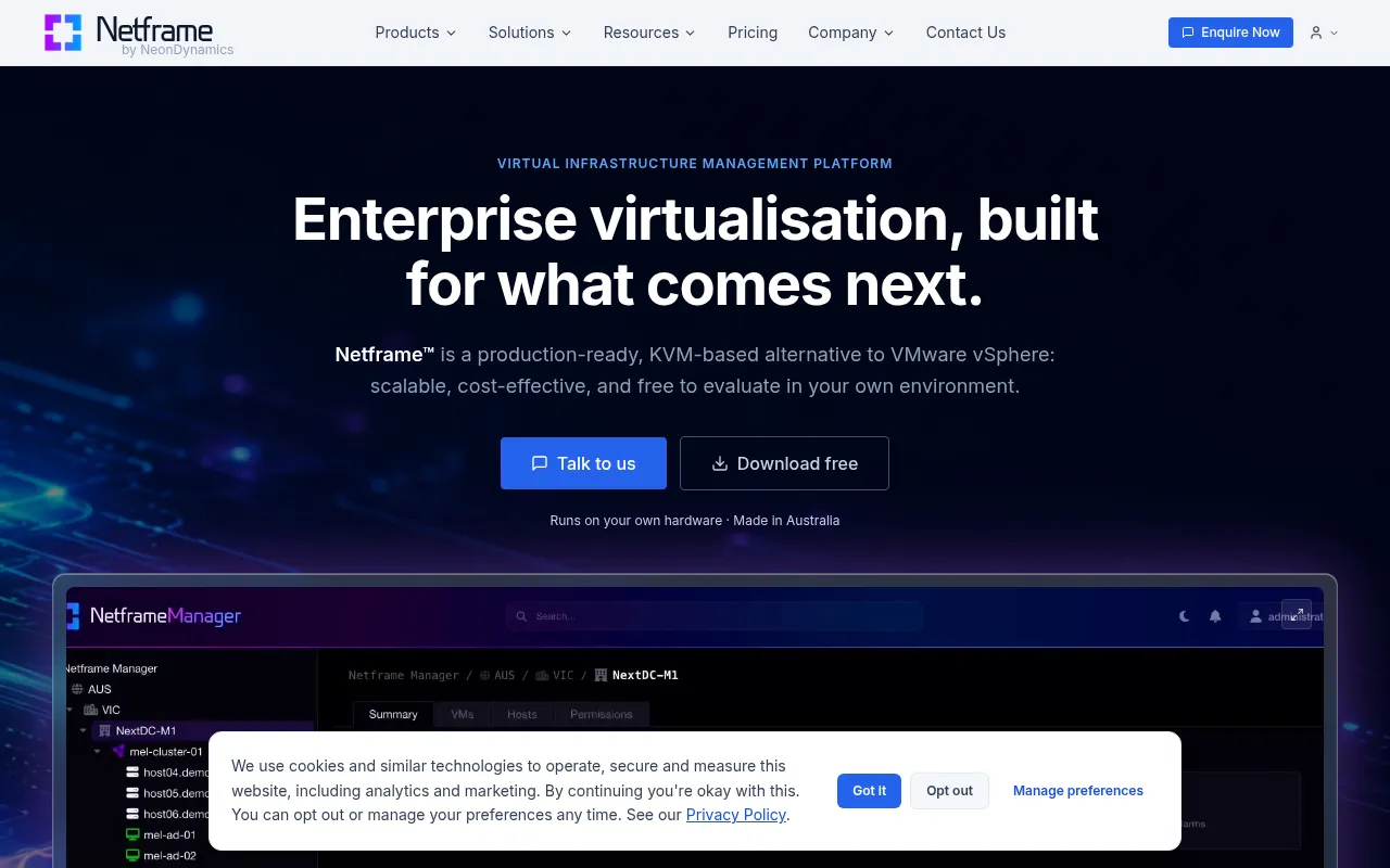 Screenshot of netframe.com