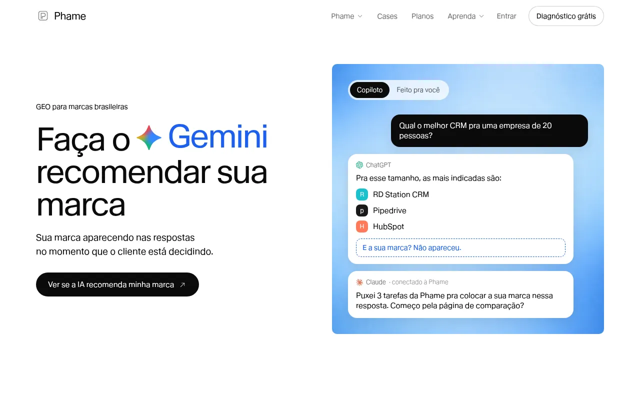 Screenshot of phame.com.br