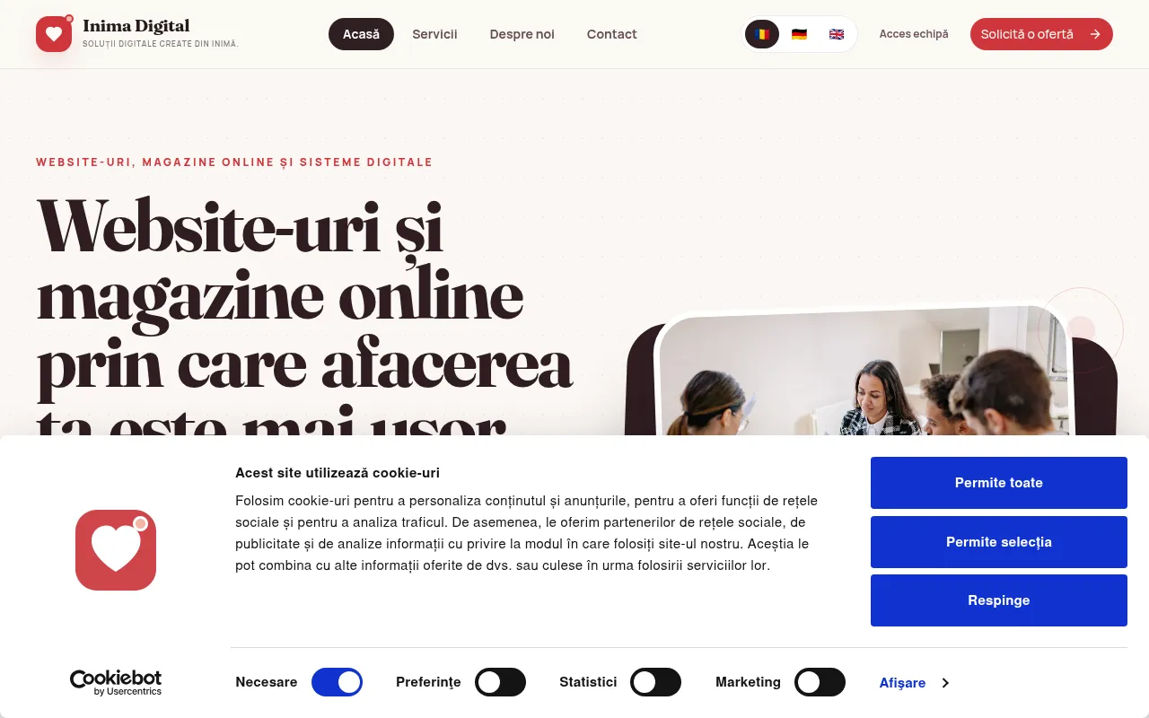 Screenshot of inimadigital.ro