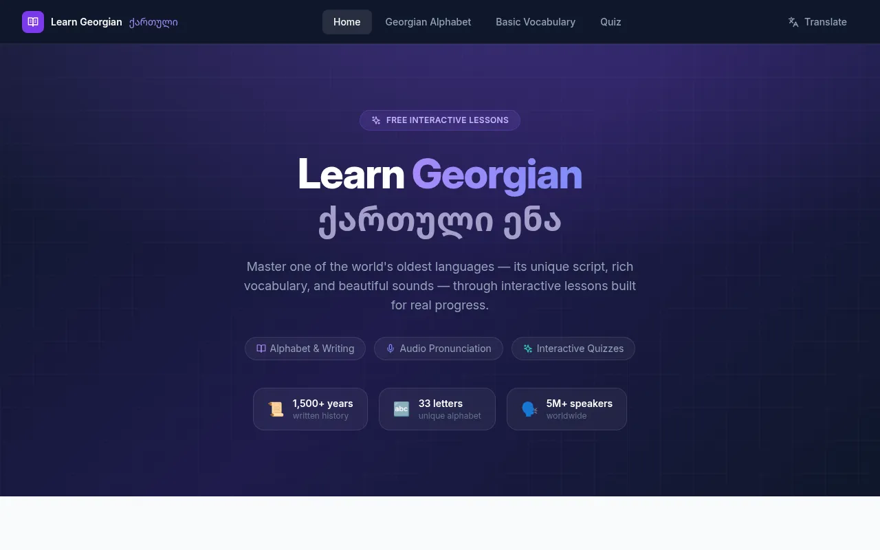 Screenshot of learngeorgian.com
