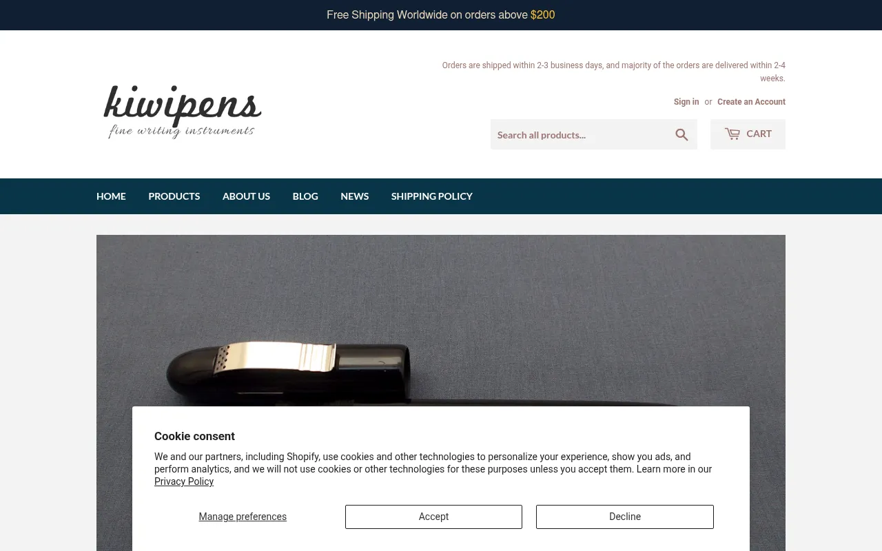 Screenshot of kiwipens.com