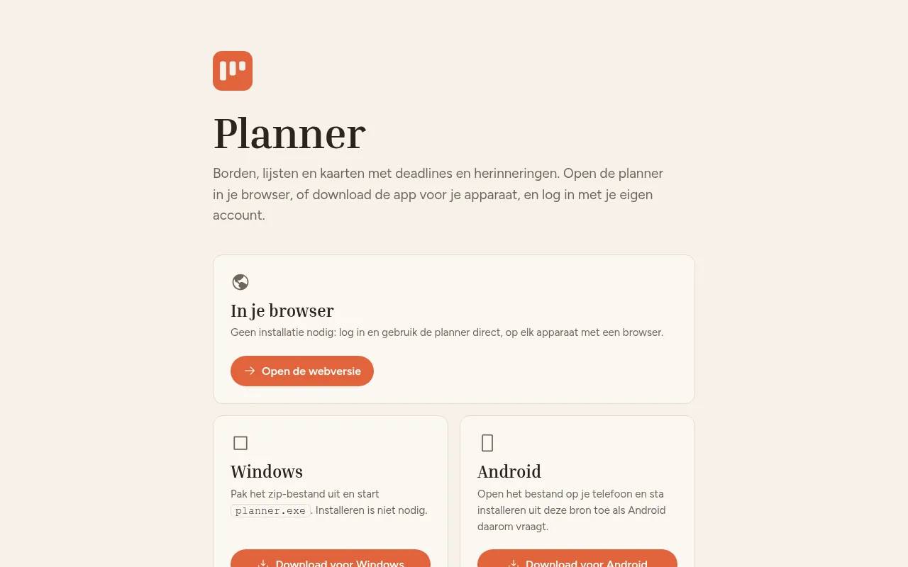 Screenshot of planner.doendoehub.nl