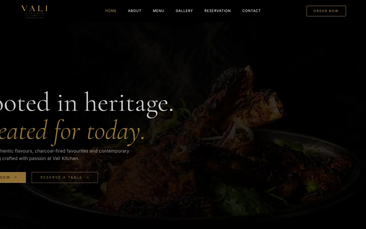 Screenshot of valikitchen.com