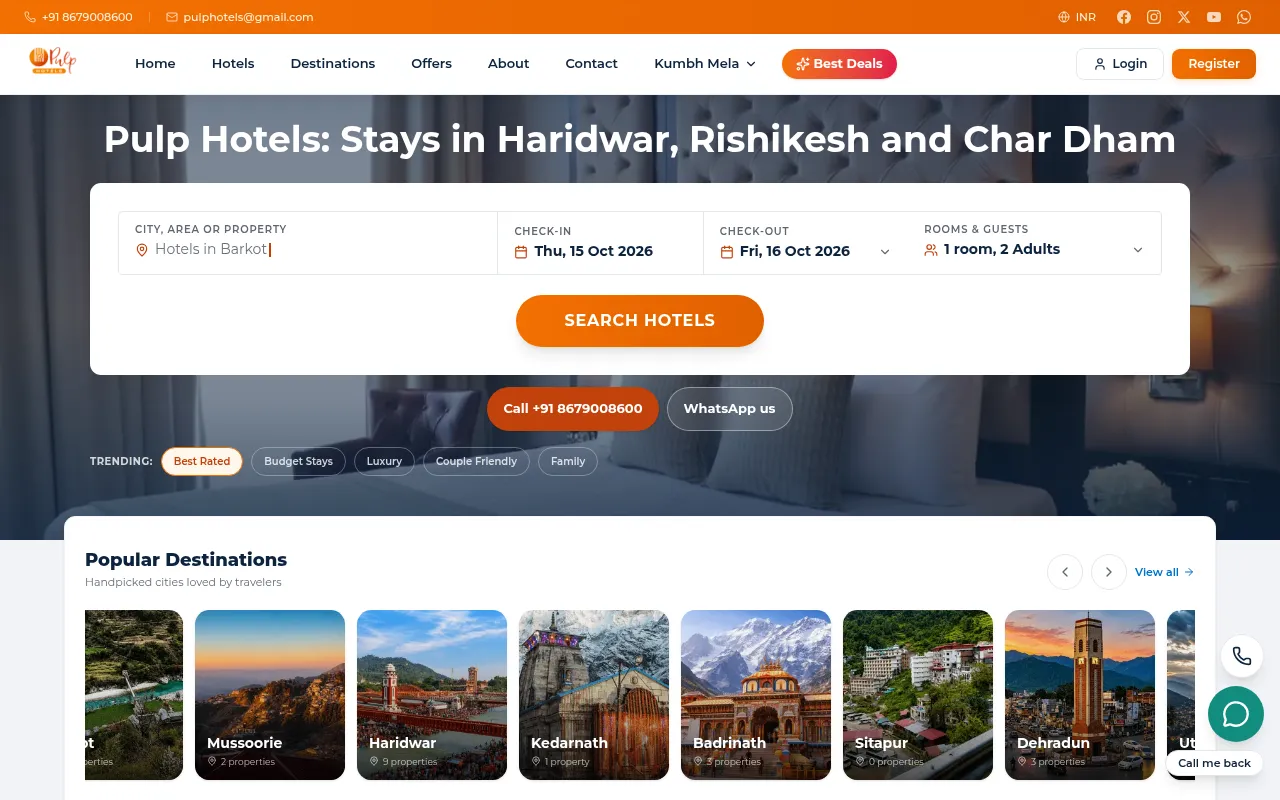 Screenshot of pulphotels.com