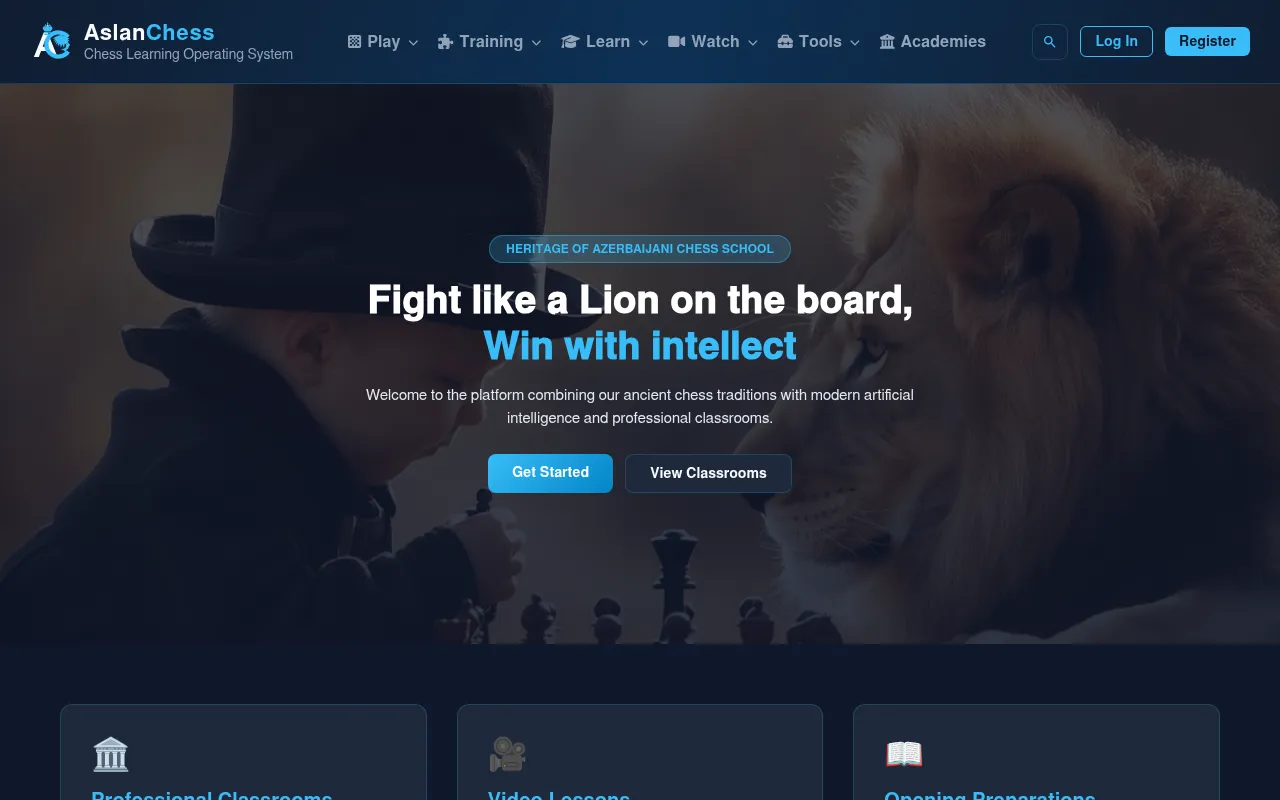 Screenshot of new.aslanchess.com