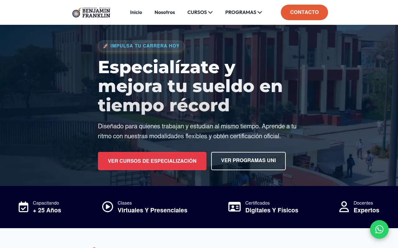 Screenshot of bf.edu.pe