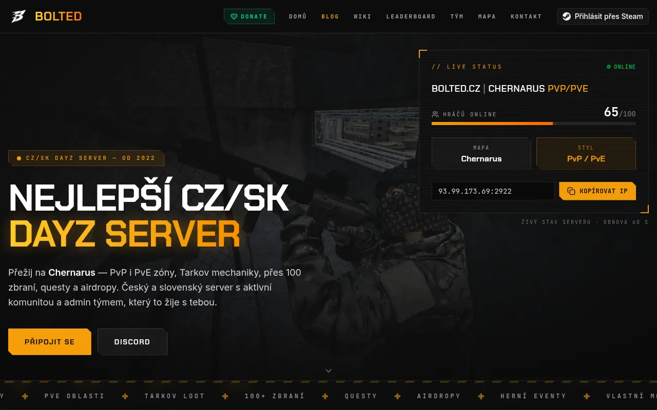 Screenshot of bolted.cz