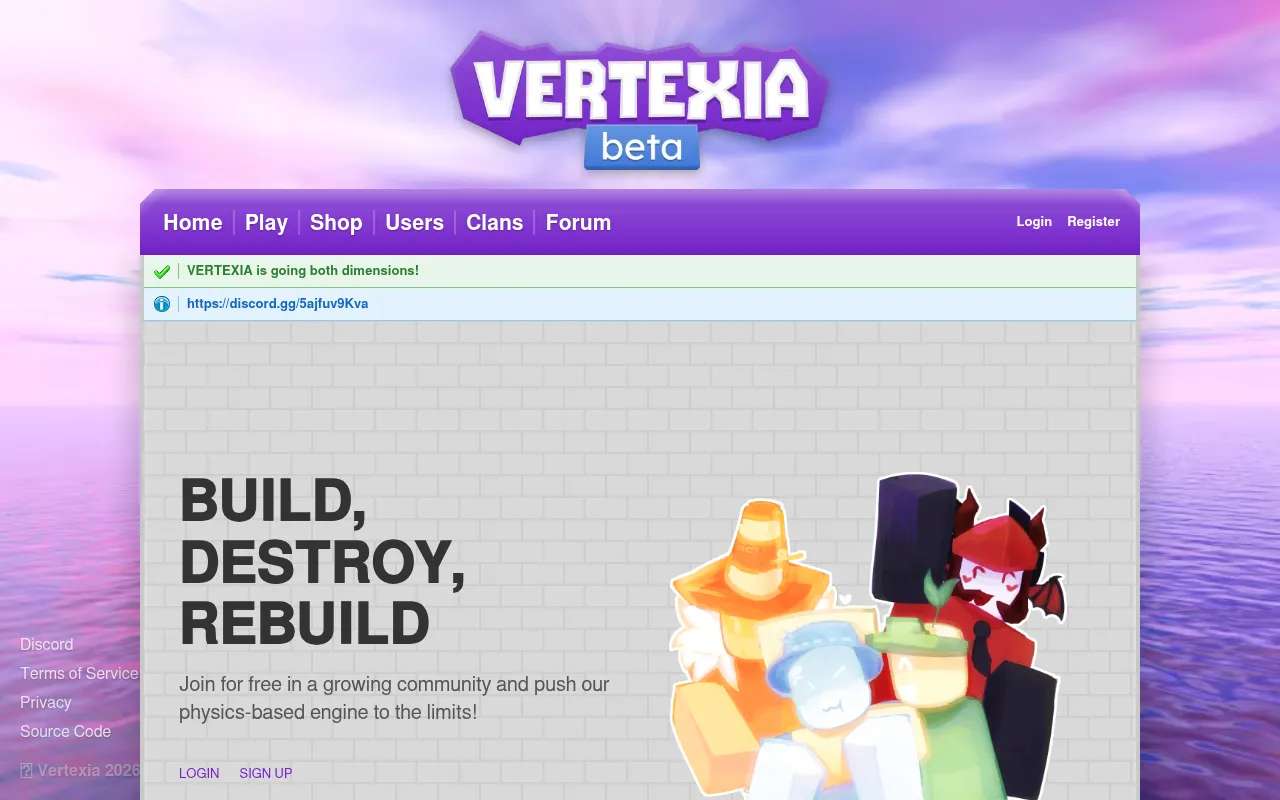 Screenshot of vertexia.xyz