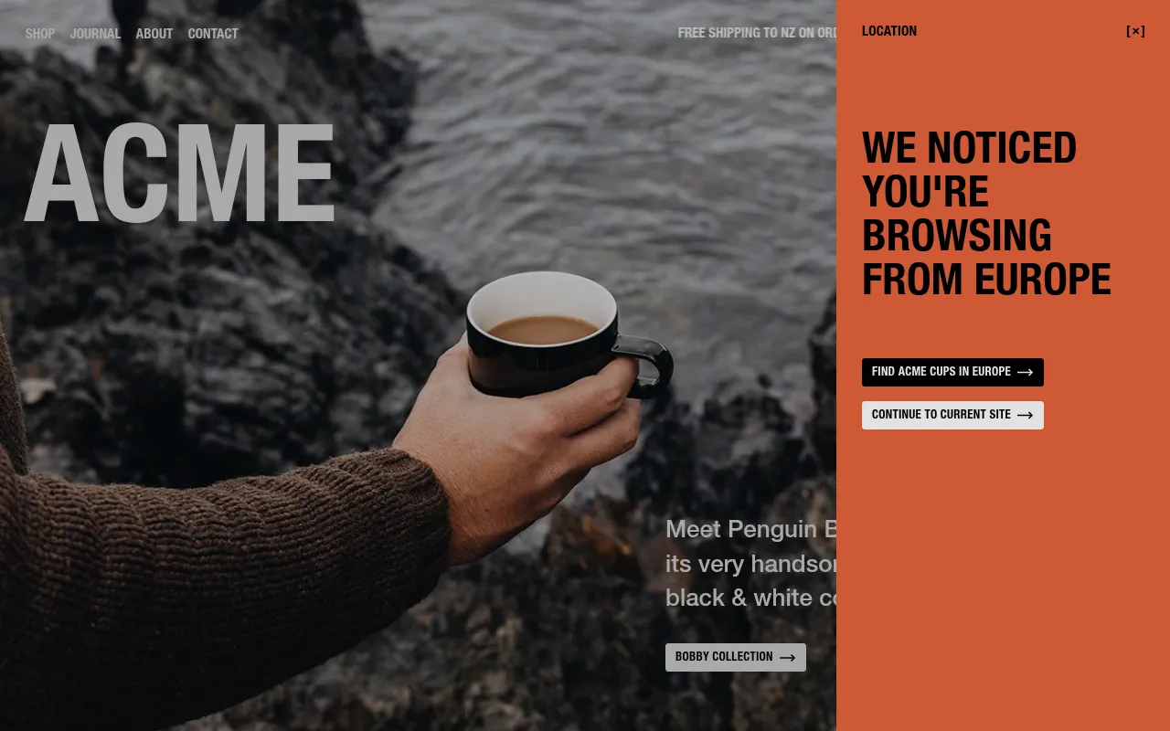 Screenshot of acmecups.nz