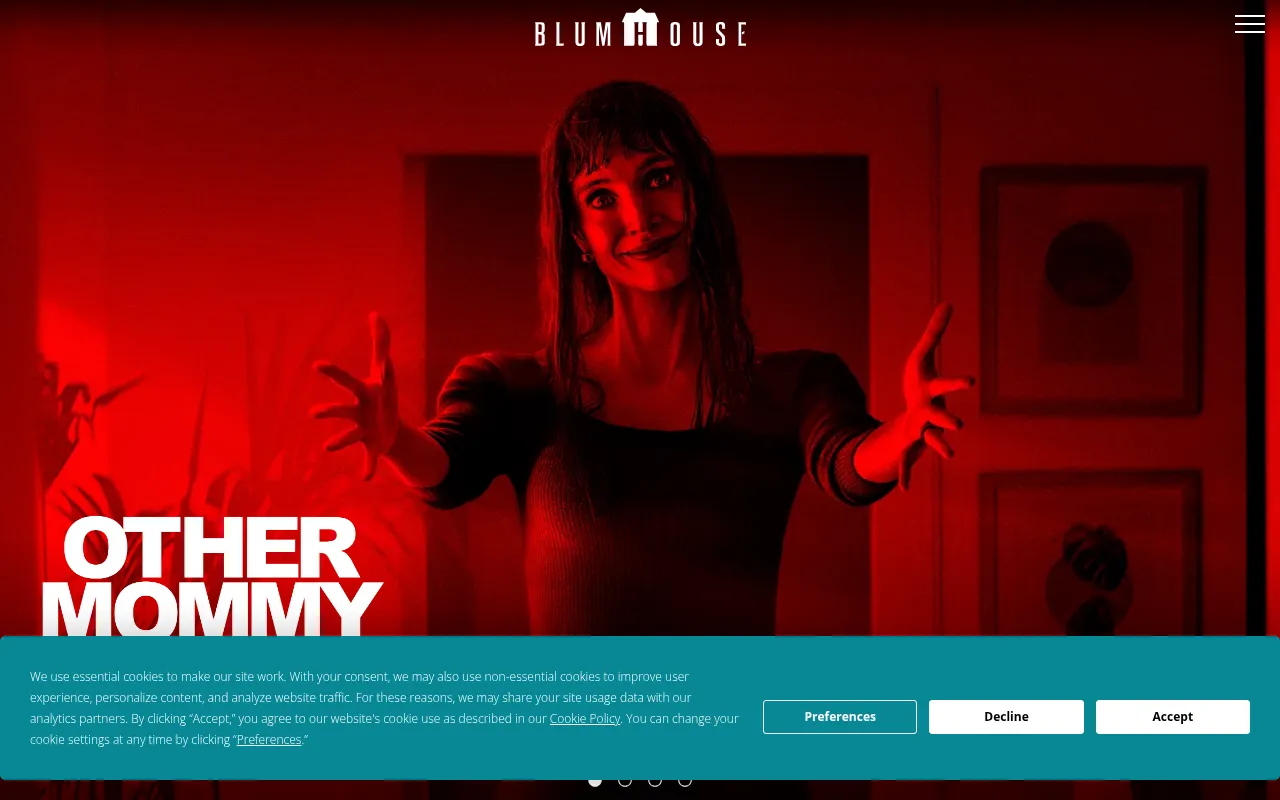 Screenshot of blumhouse.com