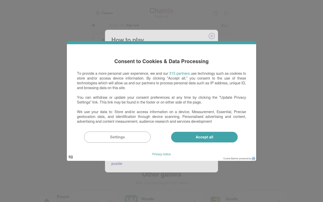 Screenshot of chaindle.org