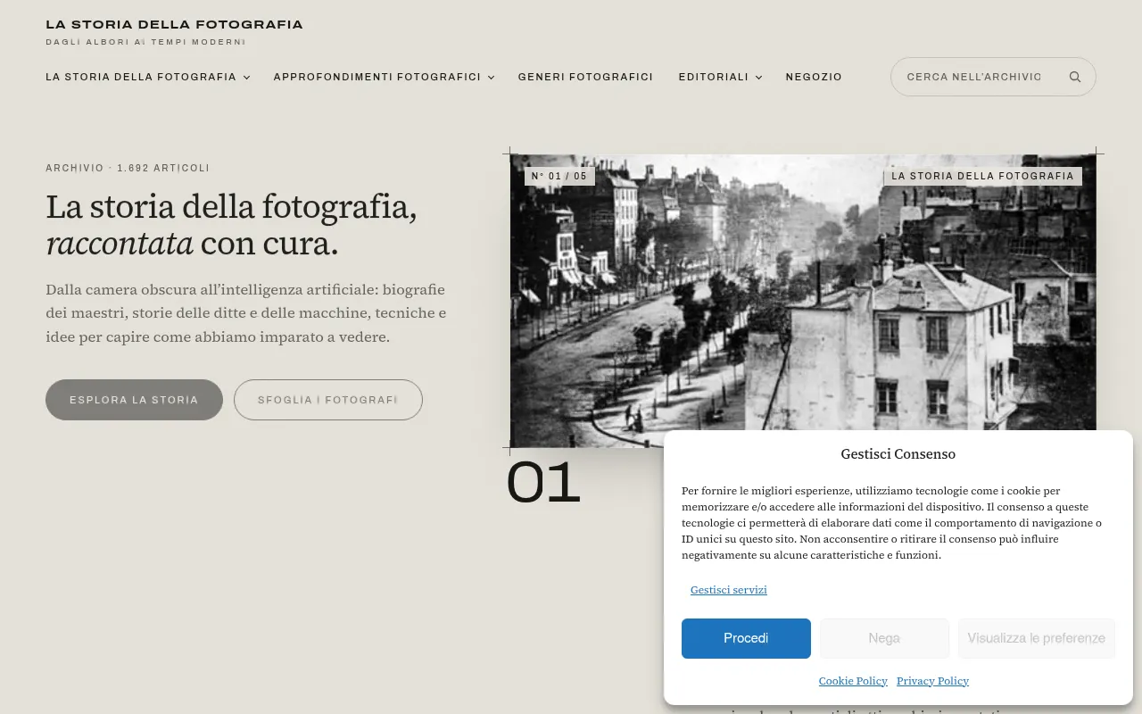 Screenshot of storiadellafotografia.com