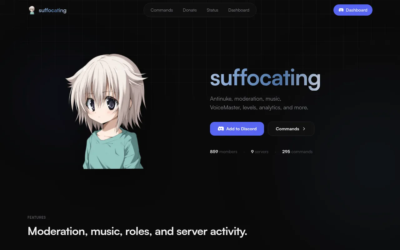 Screenshot of suffocating.lol