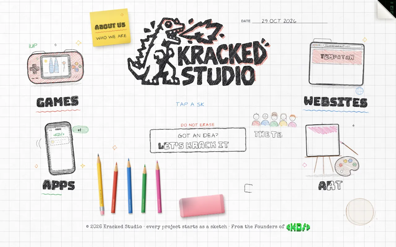 Screenshot of kracked.studio