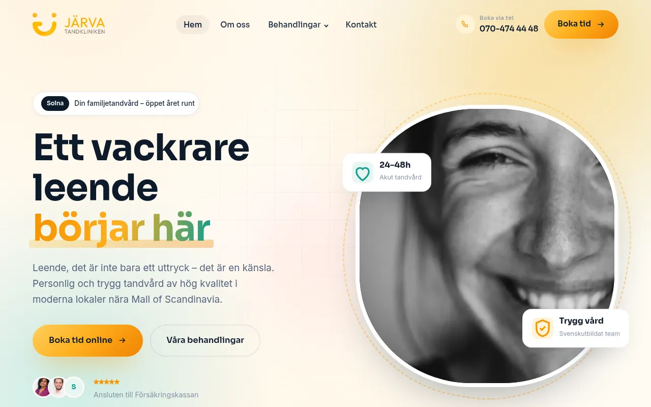 Screenshot of jarvatandkliniken.se