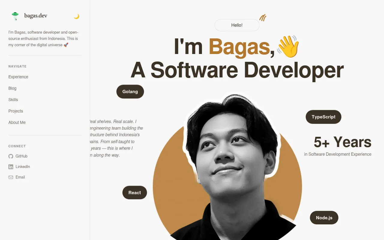 Screenshot of bagas.dev