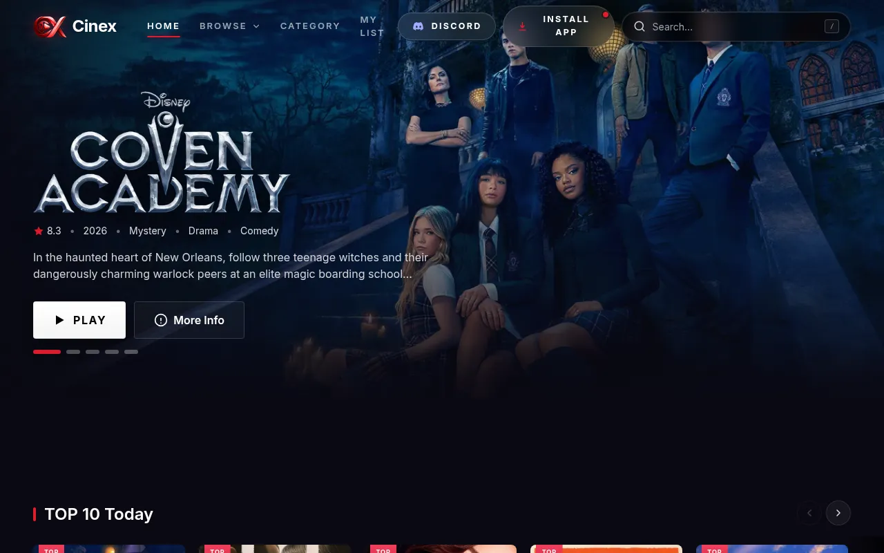 Screenshot of cinex.watch