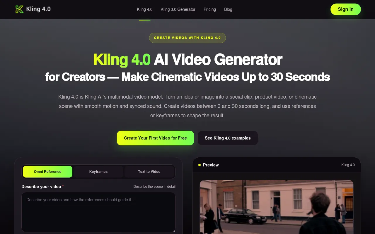 Screenshot of kling-4.art