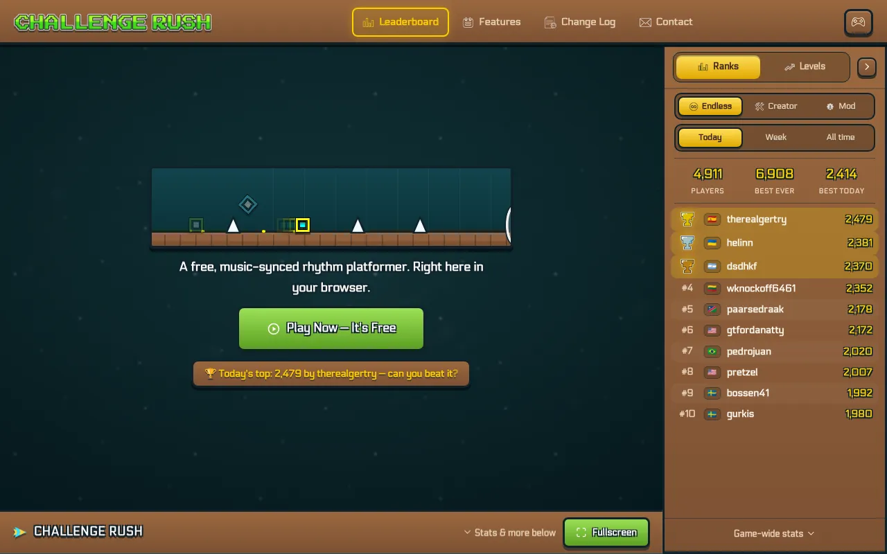 Screenshot of challengerush.com