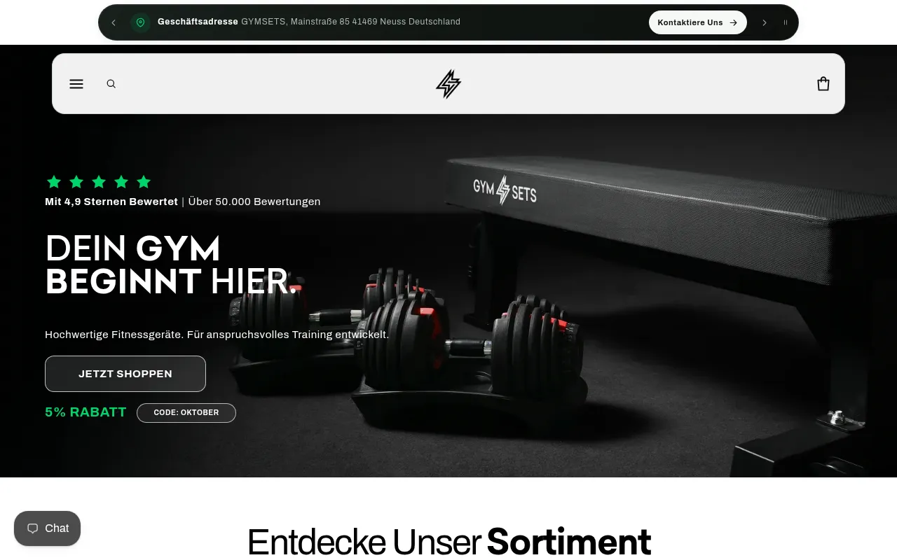 Screenshot of gymsets.de