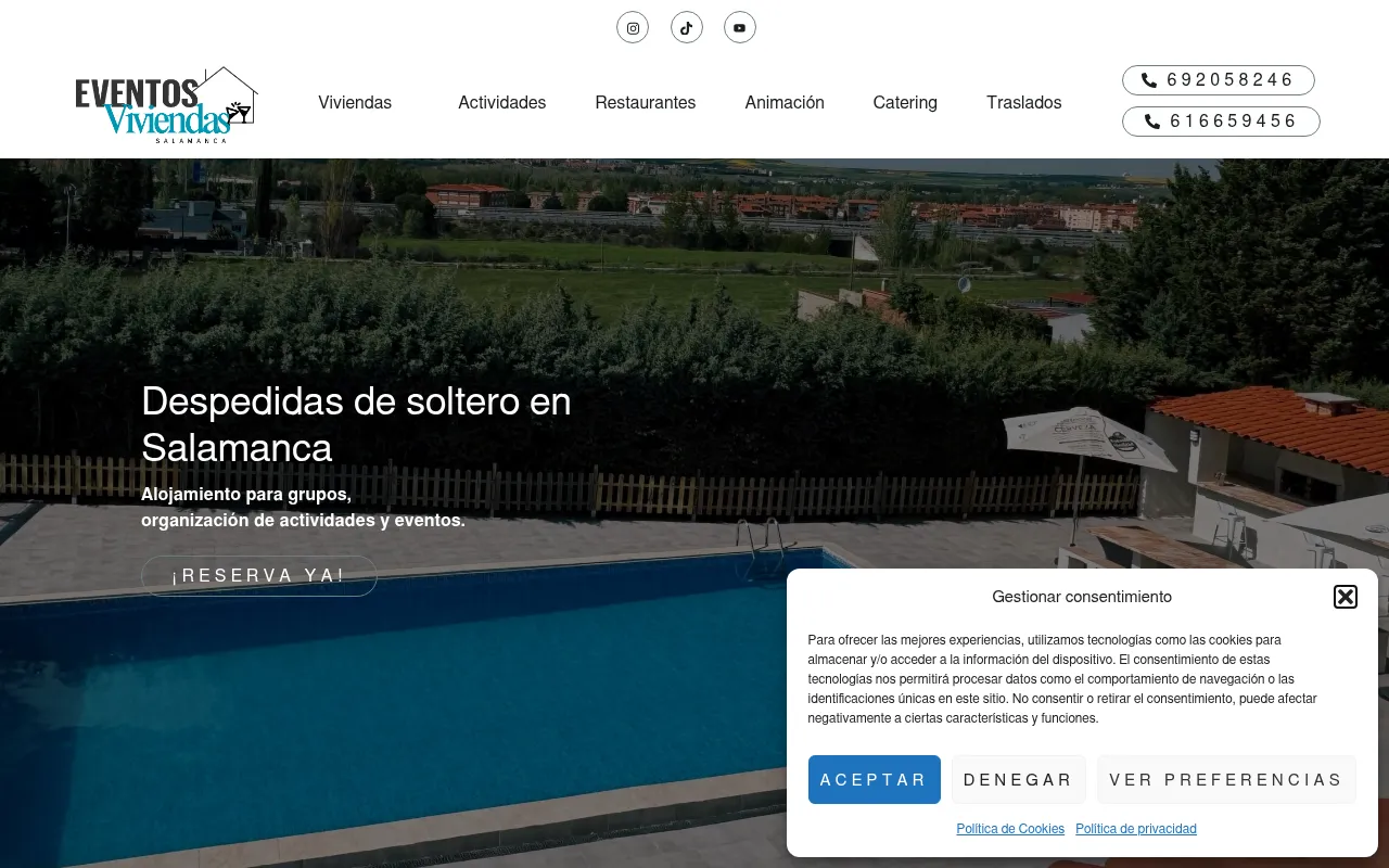 Screenshot of despedidasolterosalamanca.com