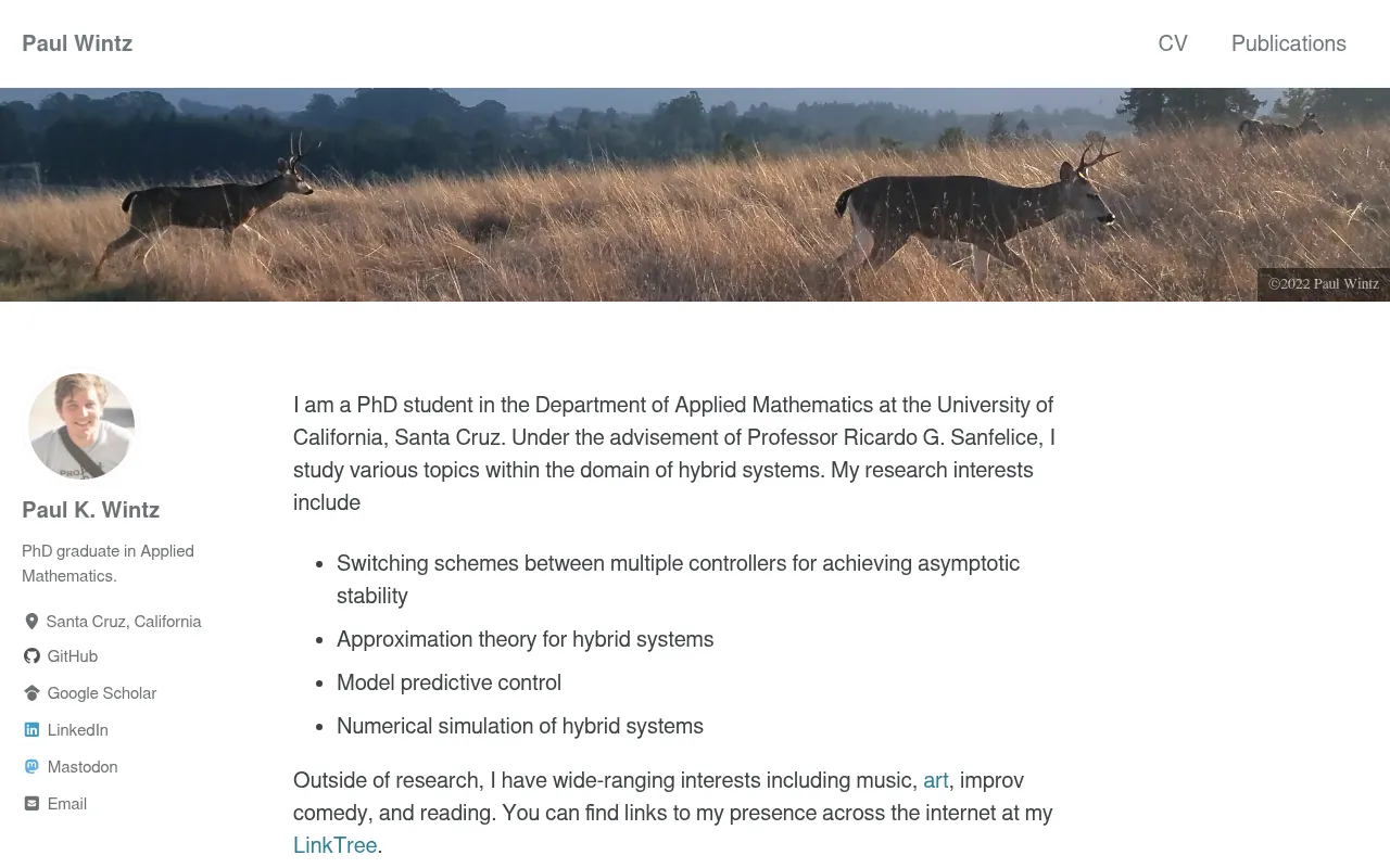 Screenshot of paulwintz.com
