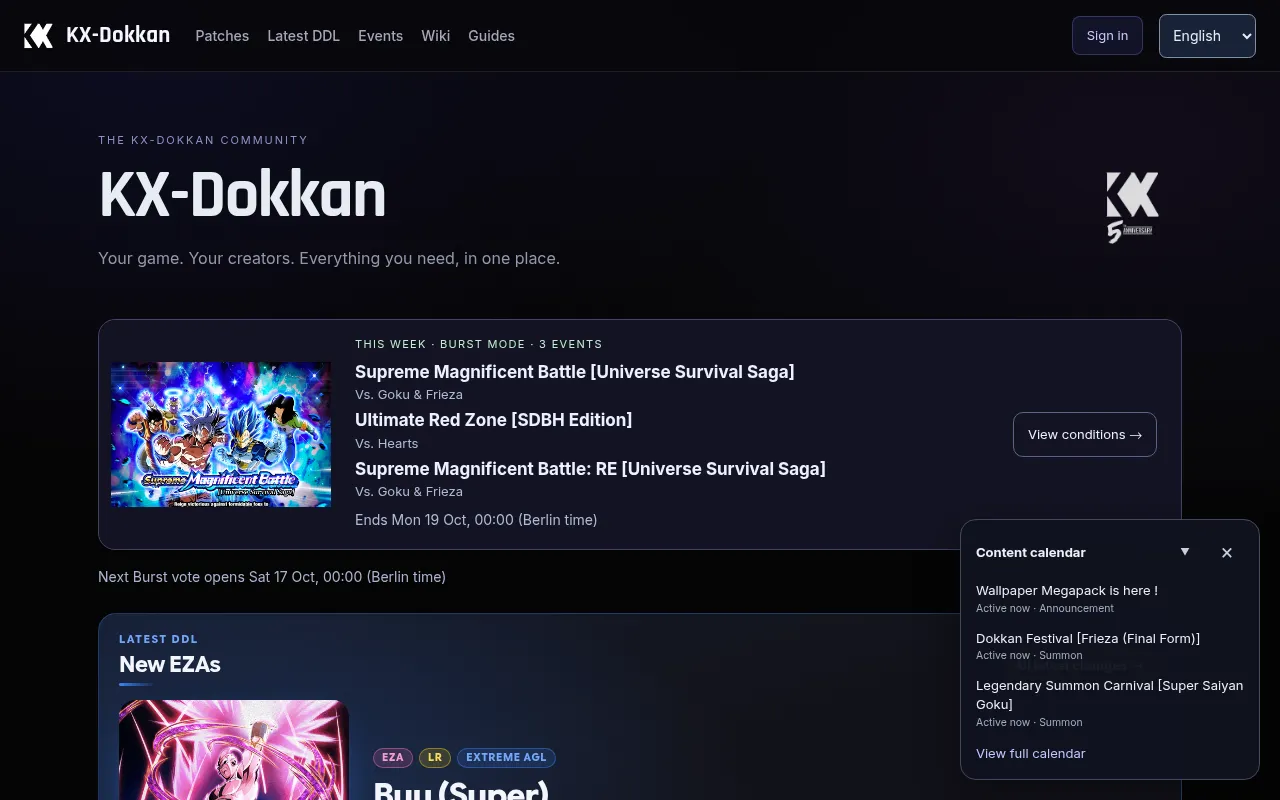 Screenshot of kx-dokkan.com