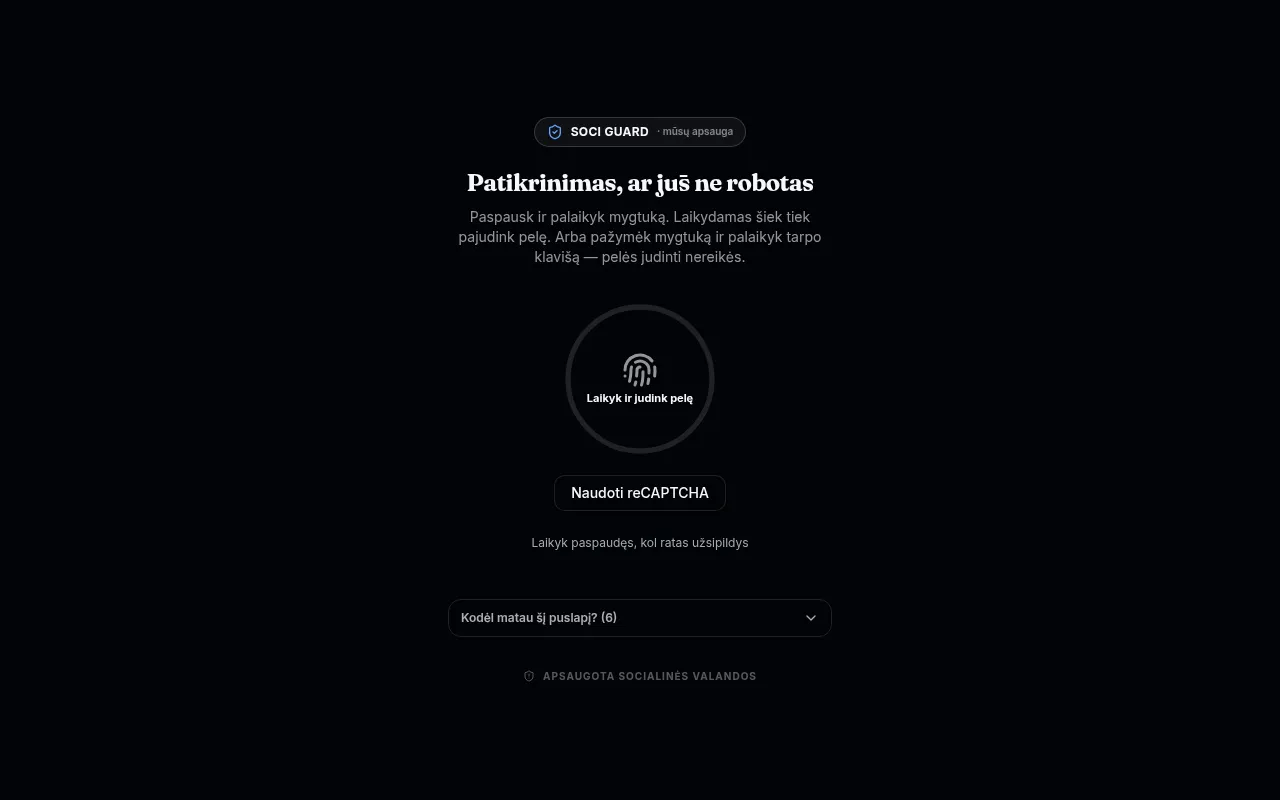Screenshot of socialinesvalandos.dev