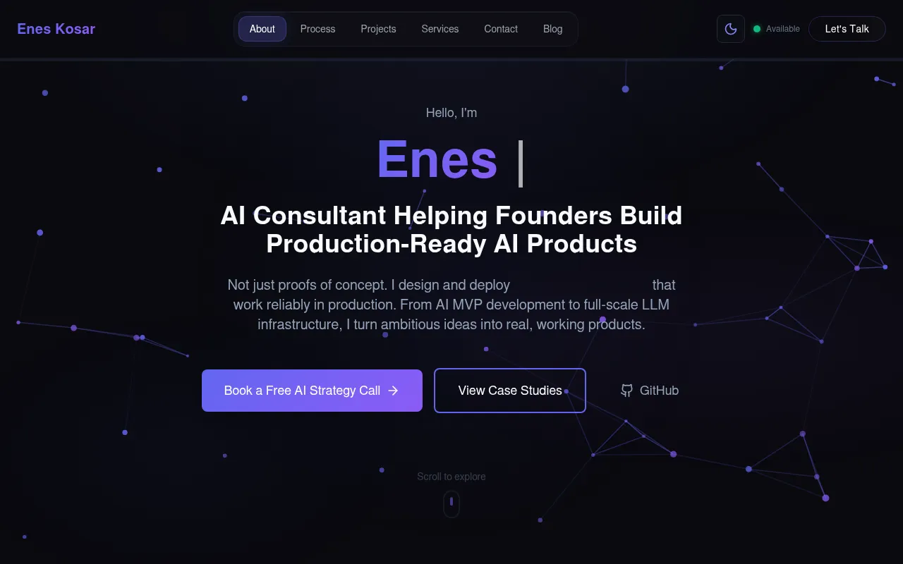 Screenshot of eneskosar.com