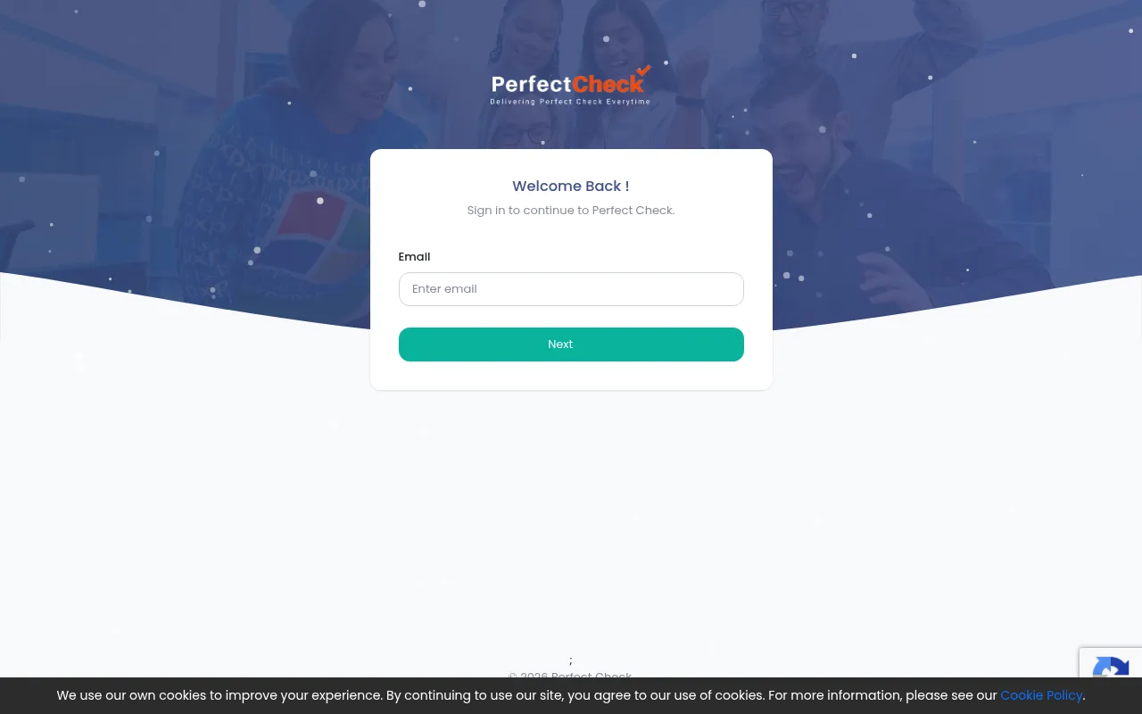 Screenshot of app.perfectcheck.com