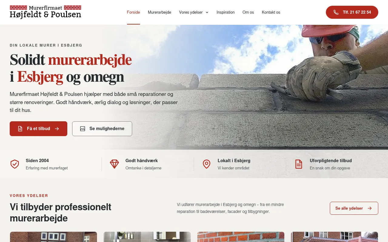 Screenshot of murer-hp.dk