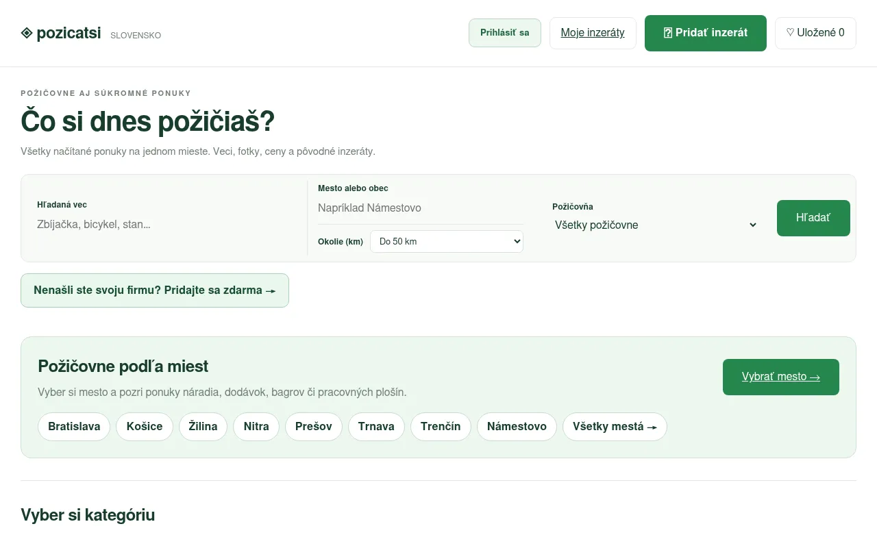 Screenshot of pozicatsi.sk