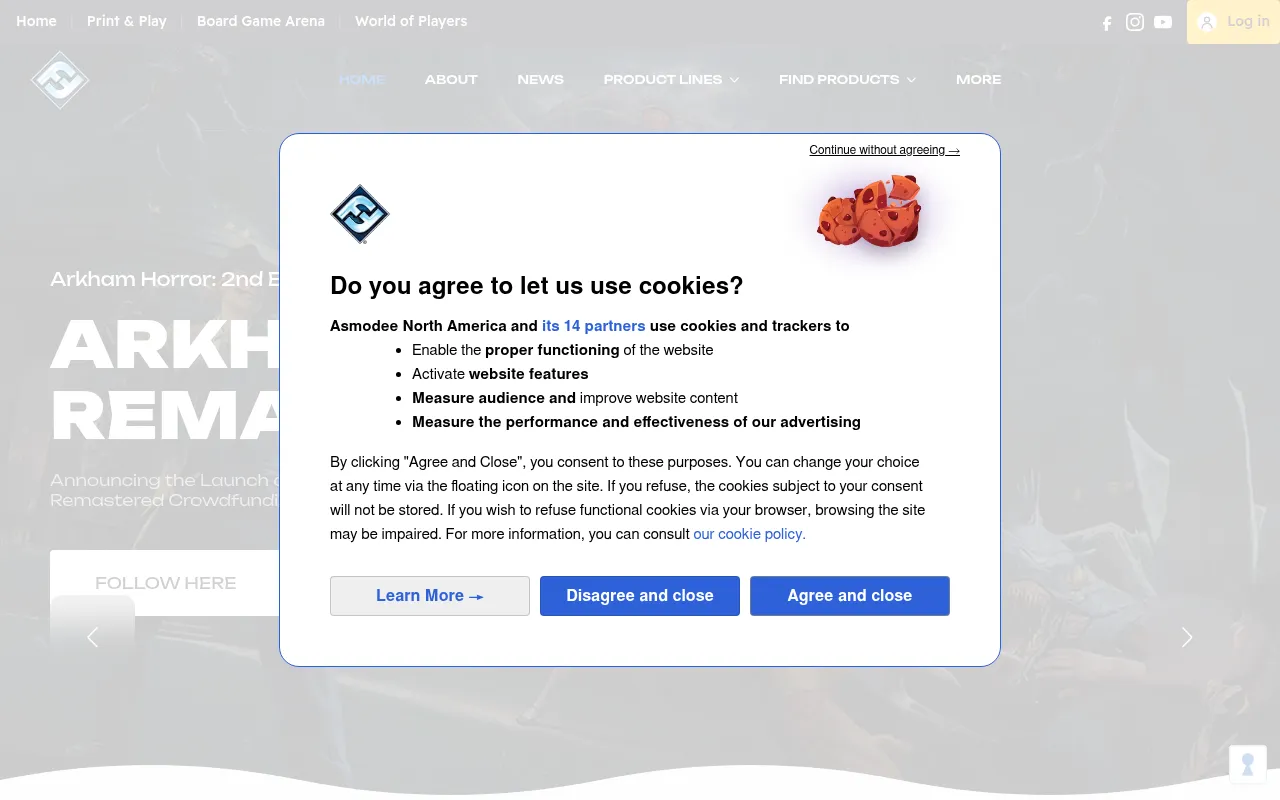 Screenshot of fantasyflightgames.com